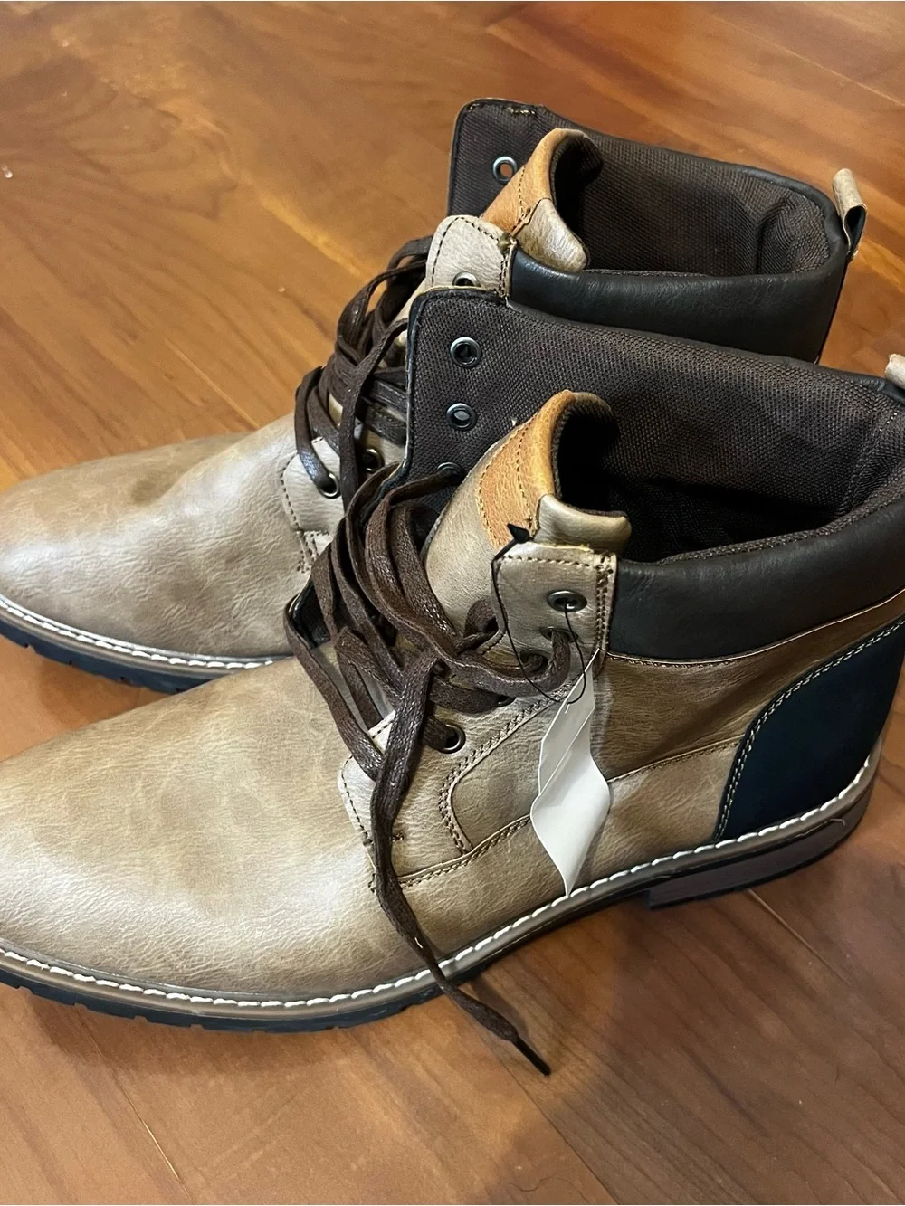 Men's Casual Tan Lace-Up Ankle Boots